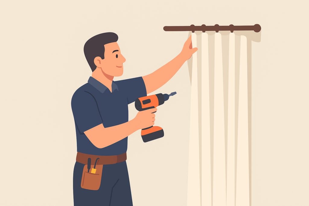 "Skilled technician performing appliance repair, furniture assembly, curtain installation, and home equipment installation, offering reliable fix and install services for washing machines, air conditioners, and other household appliances."